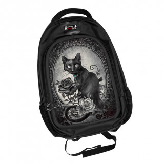 Sac  dos effets 3D gothique  chat noir et roses - Alchemy