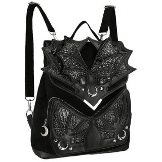 Sac  dos gothique "Black Phantom"  ailes de dragon et lunes - Restyle