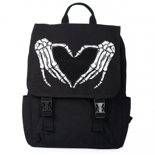 Sac  dos gothique  mains squelette formant un coeur "DARKEST LOVE" - BANNED