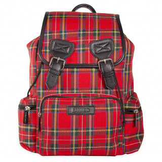 Sac  dos punk-rock tartan rouge - Banned