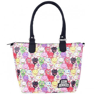 Sac  main bandoulire "Lucha Cats"  chats japonais multicolores -  Six Bunnies