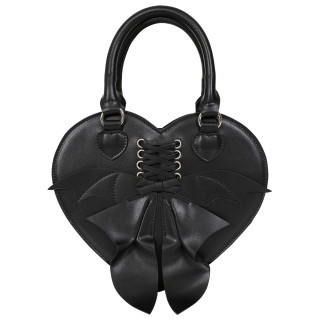 Sac  main coeur gothique glamour noir  ailes de chauve-souris - Banned