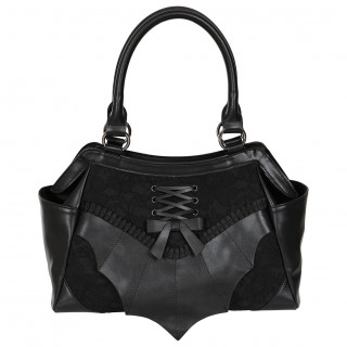 Sac  main gothique noir  chauve-souris et petit ruban - Banned