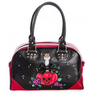 Sac  main  motif bouteille de poison et fleurs - Banned