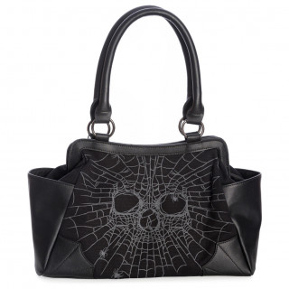 Sac  main noir  tte de mort faon toile d'araigne - Banned