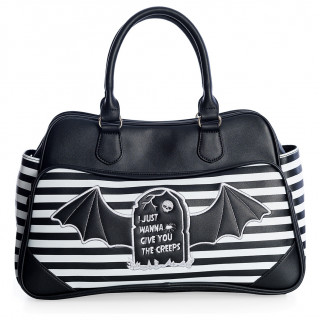 Sac  main ray noir et blanc  tombe chauve-souris - Banned