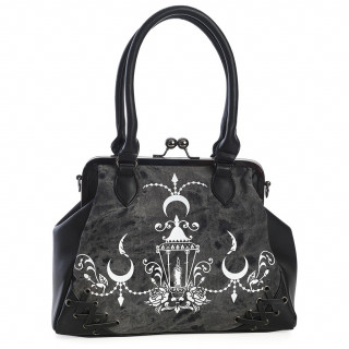 Sac  main similicuir corset et coton  chandelier blanc - Banned