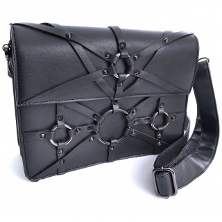 Sac  main similicuir goth-rock  lanires et anneaux - Vixxsin