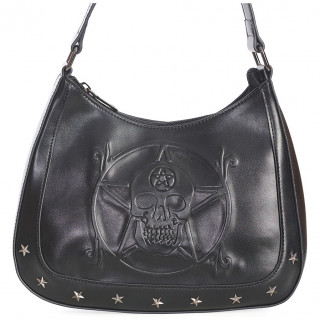 Sac similicuir noir  tte de mort sur pentacle - Banned