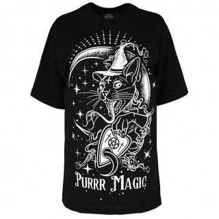T-shirt femme à chat magicien, lune et curseur ouija - RESTYLE