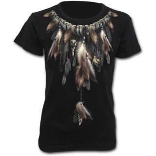 T-shirt femme gothique  mancherons avec motif amrindien