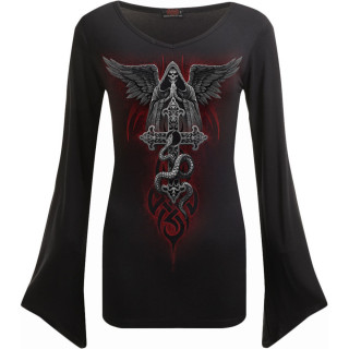 T-Shirt femme à manches longues amples "Ange de la mort"