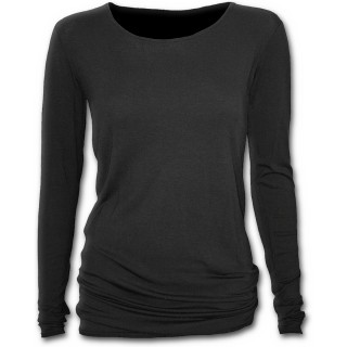 T-shirt femme noir gothique  manches longues