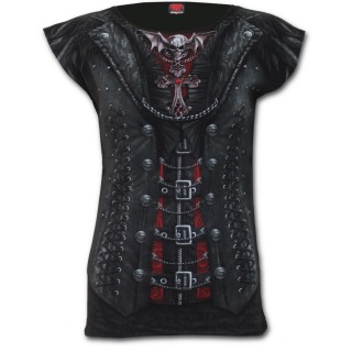 T-shirt femme  trompe-l'oeil tenue de desse dmoniaque