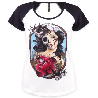 T-shirt femme vintage marin HOLD FAST - Liquor Brand