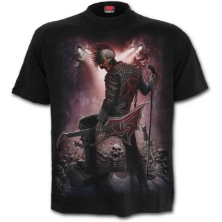 T-shirt gothique homme avec squelette chanteur punk