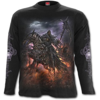 T-shirt gothique homme manches longues avec chevaliers de l'apocalypse