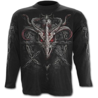 T-shirt gothique homme  manches longues avec dragons et chaines