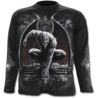 T-shirt gothique homme  manches longues avec gargouille