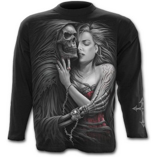 T-shirt gothique homme  manches longues avec la Mort emportant une jeune femme