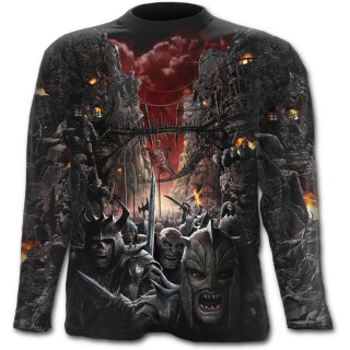 T-shirt gothique homme  manches longues avec scne de bataille pique