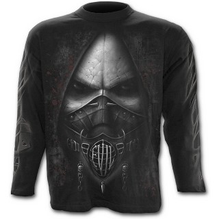 T-shirt gothique homme  manches longues "Evil" avec demon  muselire