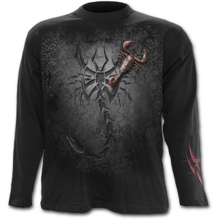 T-shirt gothique homme  manches longues  scorpion sur fossil