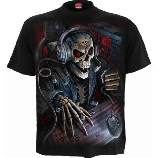 T-shirt gothique homme  squelette PC GAMER