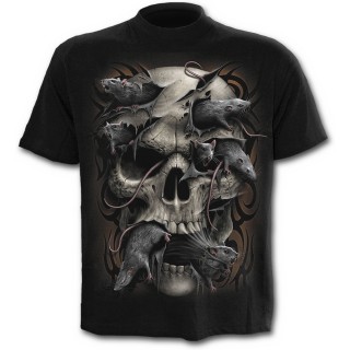 T-shirt homme avec tte de mort et rats