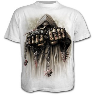 T-shirt homme blanc avec la Mort  chaine de combat