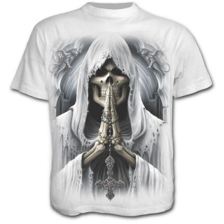 T-shirt homme blanc avec la Mort en prire