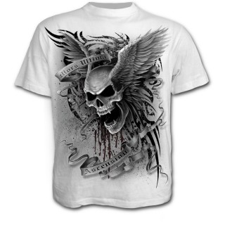 T-shirt homme blanc  tte de mort aile