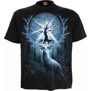 T-shirt homme Cerf à bois majestueux et arbre de vie