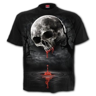 T-shirt homme  crane de sang faon pleine lune