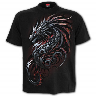 T-shirt homme dragon tribal  pines chromes