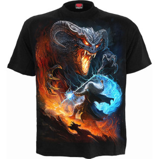 T-shirt homme  duel de Mage et Dragon infernal