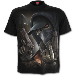 T-shirt homme gothique avec squelette assassin des rues