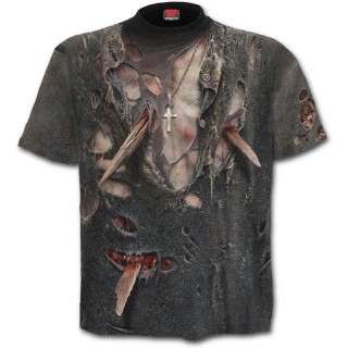 T-shirt homme gothique en trompe l'oeil "ZOMBIE WRAP"