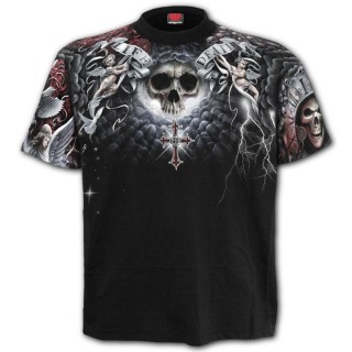 T-shirt homme gothique "Life and death cross"