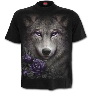 T-shirt homme gothique "Loup aux roses"