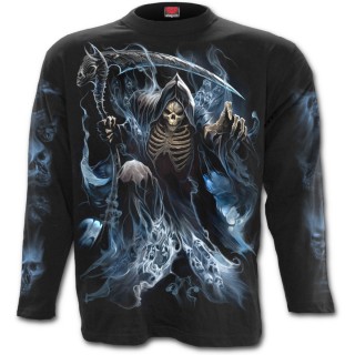 T-shirt homme gothique  manches longues avec La mort entoure d'mes