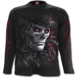 T-shirt homme gothique  manches longues avec personnages maquills style macabre