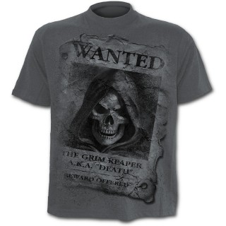 T-shirt homme gris  avis de recherche "La Mort"