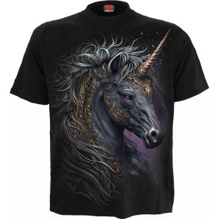 T-shirt homme  Licorne celtique noire et bouclier