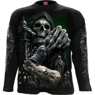 T-shirt homme manches longues avec La Mort gagnant aux checs