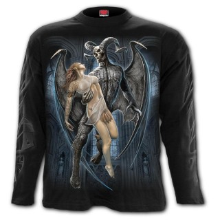 T-shirt homme manches longues avec le diable emportant une femme