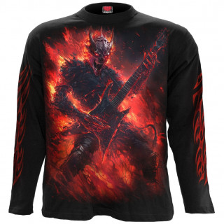T-shirt homme manches longues  Dmon de la guitare "RIFF BURNER"