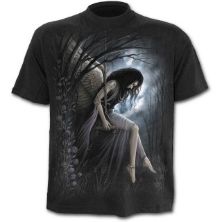 T-shirt homme noir  ange se lamentant sur une balanoire