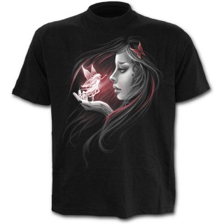 T-shirt homme noir avec fe des bois