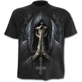 T-shirt homme noir avec la Mort en prire